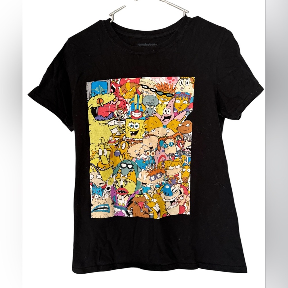 Nickelodeon  Black Graphic  Nicktoons Rugrats Rocko SpongeBob T-shirt S